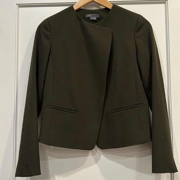 Vince olive cropped wool jacket - Picture 1 of 6